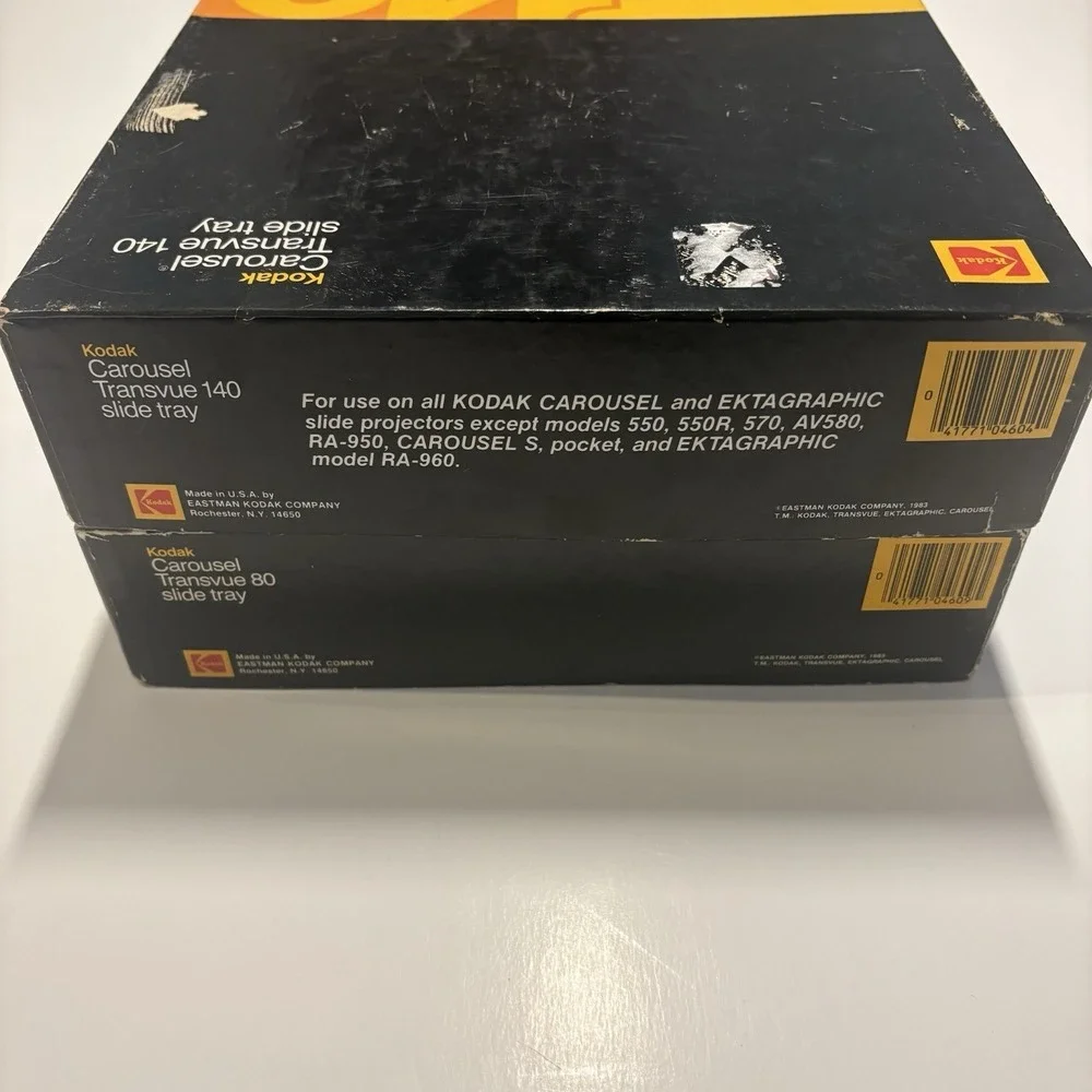 2-Eastman Kodak Carousel Transvue 80 slide tray B80T CAT 104 6093 Vintage 1983